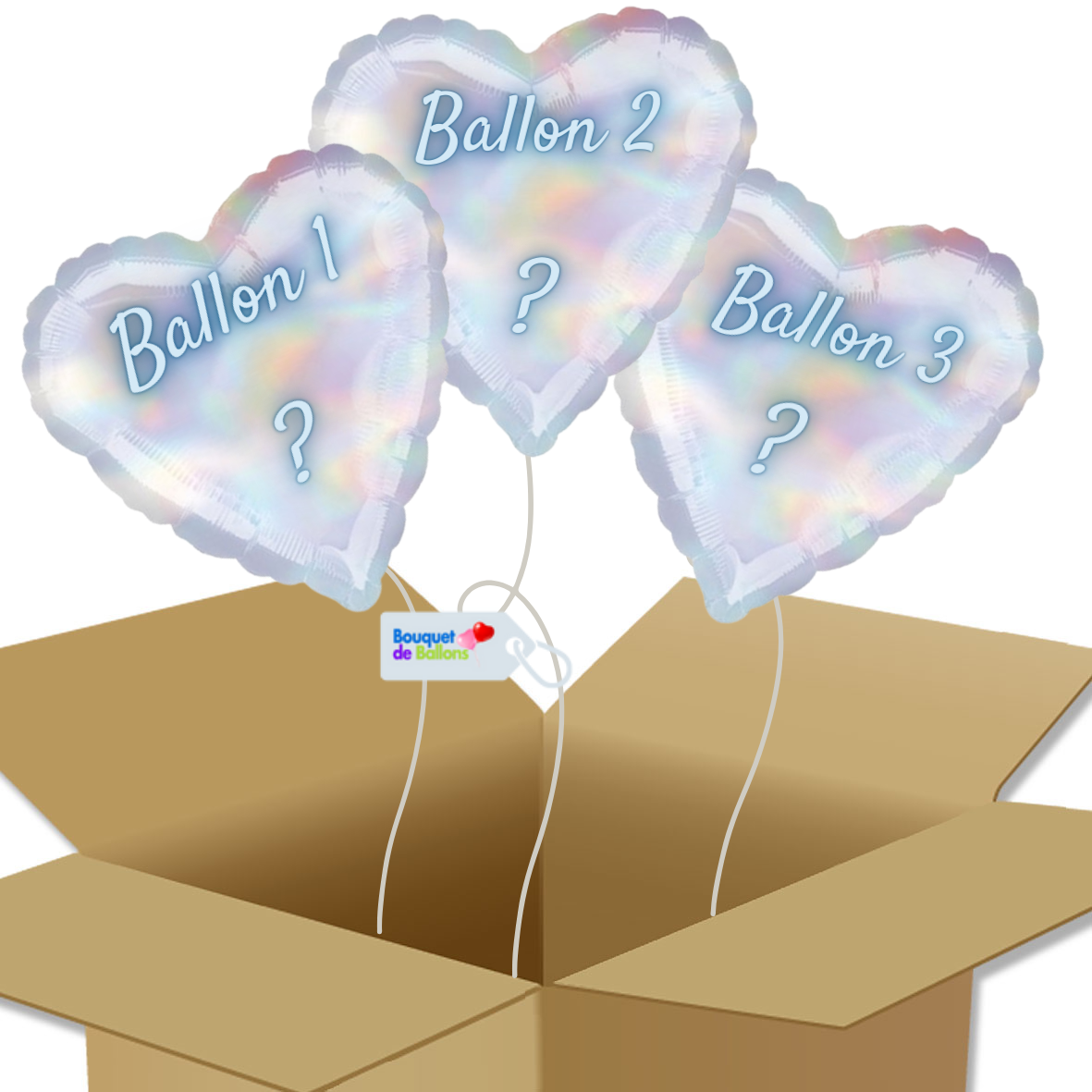 Bouquet de 2 Ballons Happy Birthday Fleury+Ballon Coeur rose à  Personnaliser By Livrer un Ballon