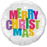 Ballon rond Merry Christmas Multicolore